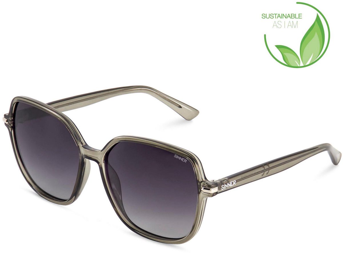 zonnebril, sunglasses, grijs, kunststof, ronde/oval