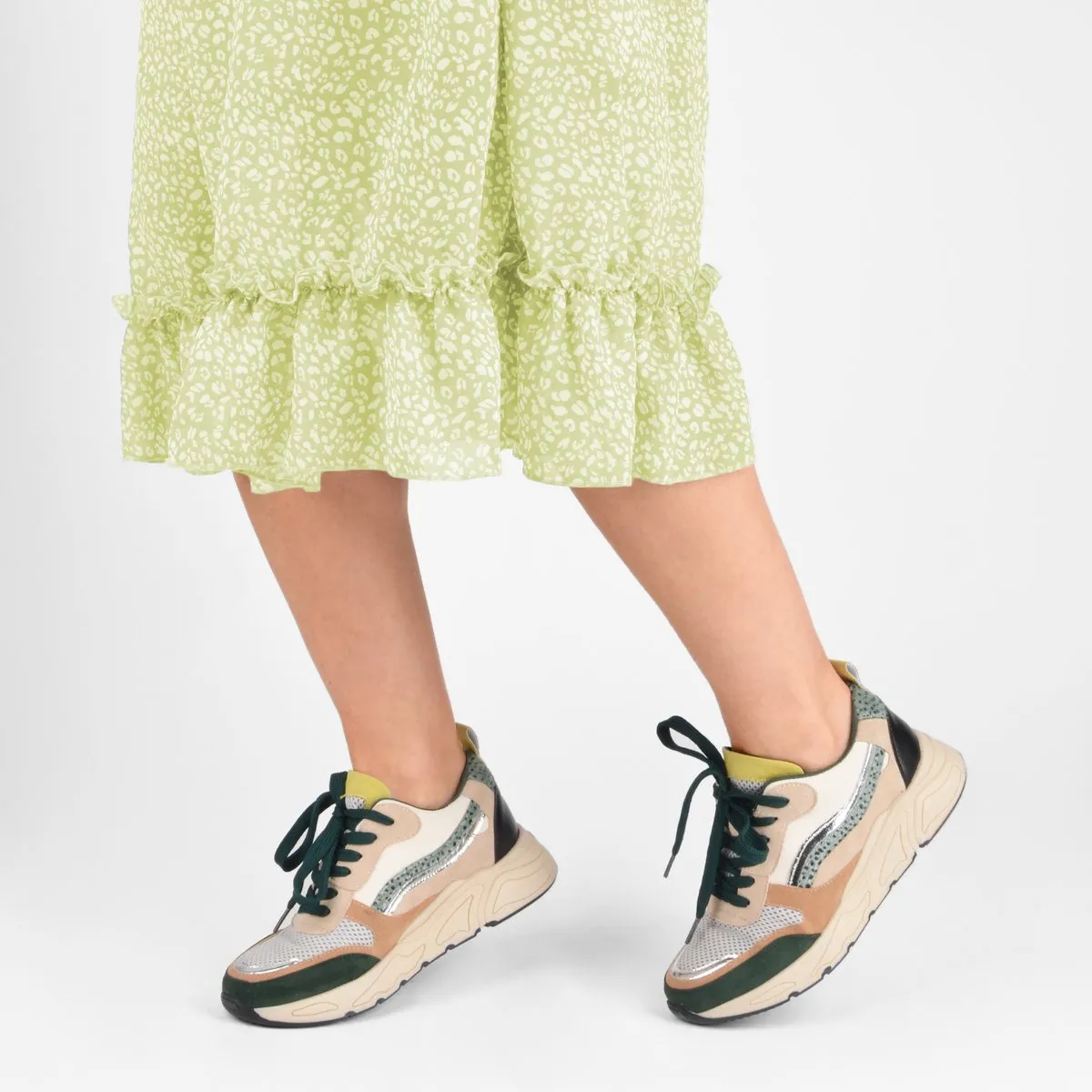 POSH by Poelman - maat 41- CAROCEL Dames Sneakers - Groen Multi