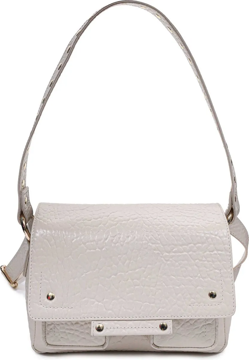 handtas, tas, luxe, crème, crackle-texture