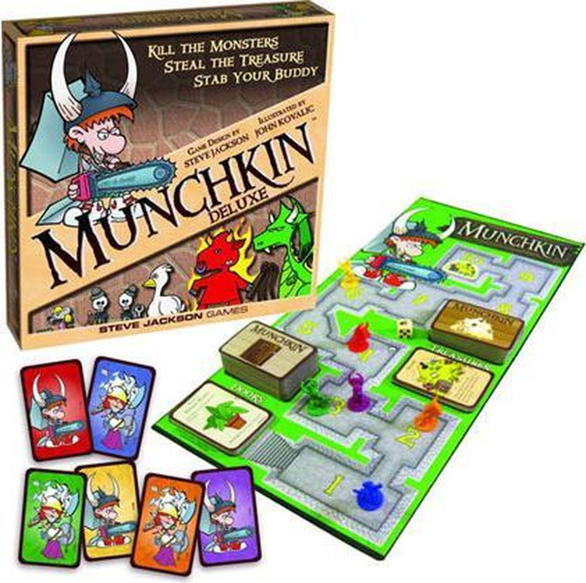 Munchkin Deluxe - Bordspel - Humoristisch Kaartspel - Gezelschapsspel - Engelstalig - Steve Jackson Games