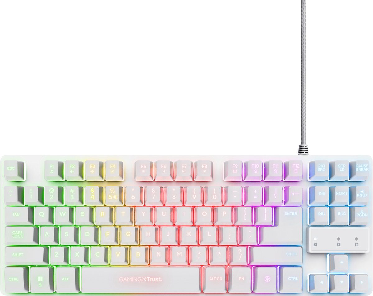 Trust GXT 974W Thadox - Gaming Toetsenbord en Draadloze Muis - Inclusief Muismat - TKL - Verlichting