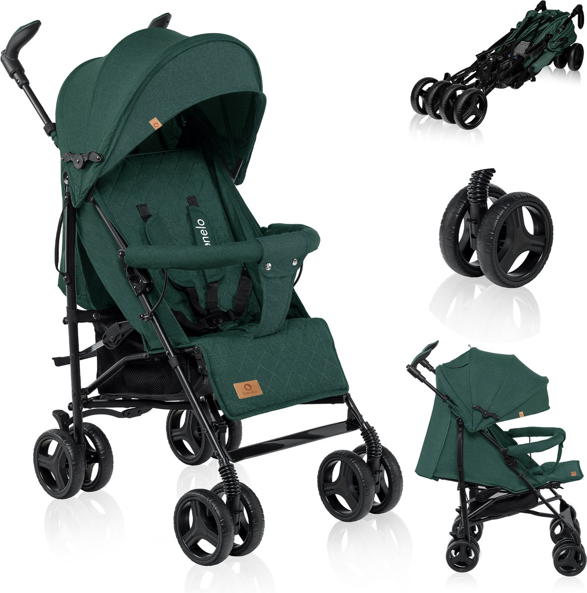 Lionelo Irma - Buggy - Wandelwagen - Duurzame en Lichte 7kg Kinderwagen - Geschikt voor Kinderen tot 15 kg - Geveerde wielen - 360° - van 6 maanden tot 5 jaar