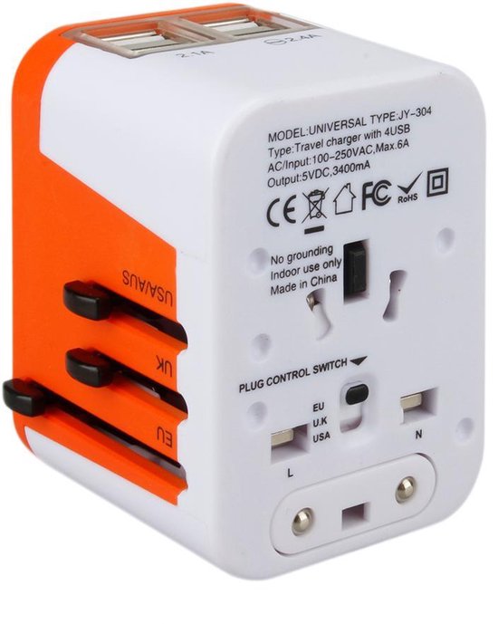 Lionheart Travel Adapter Orange NL