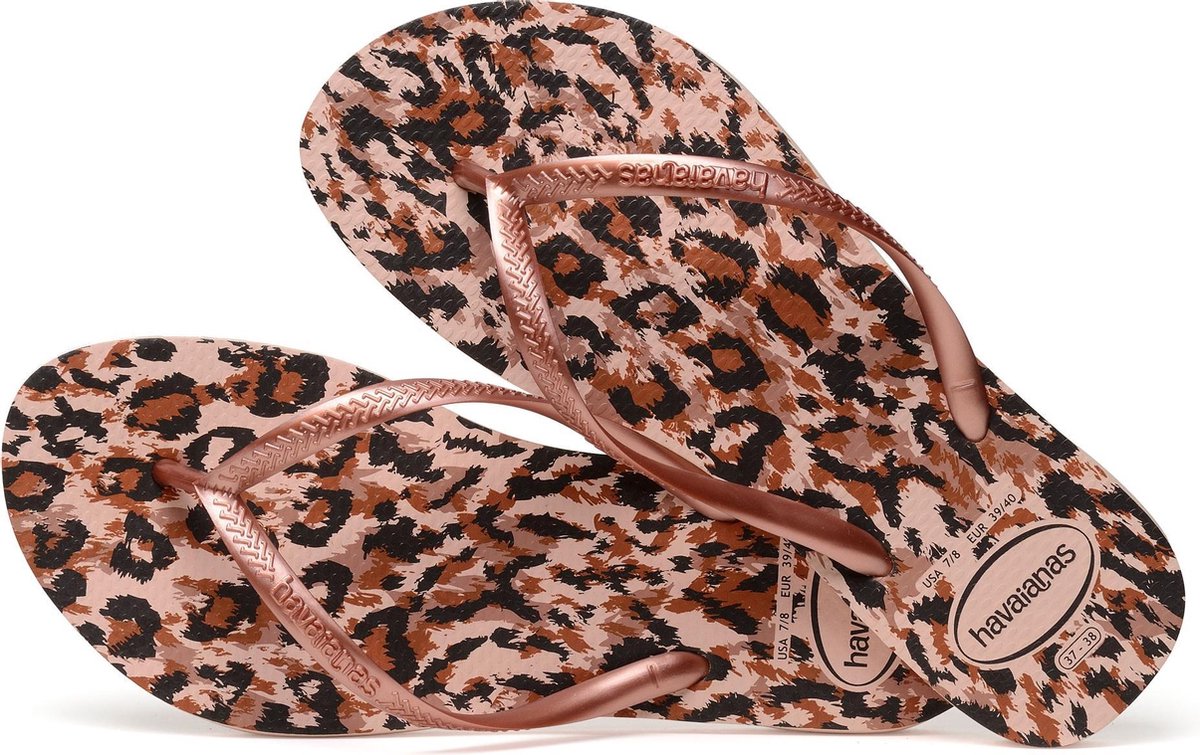 flip-flops, thong sandals, leopard pattern, pink, foam sole