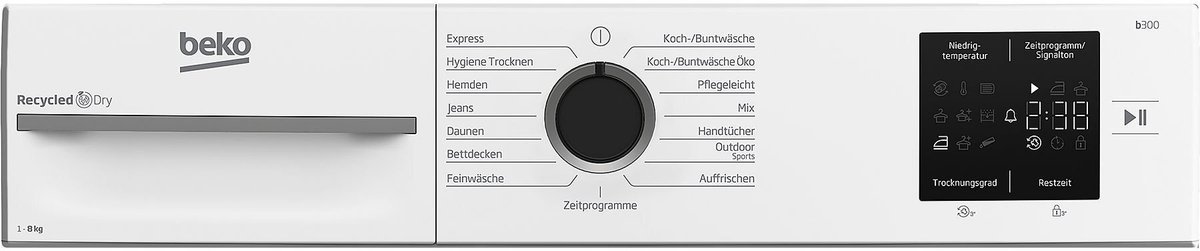 wasmachine, lader, laadvermogen, 2023, beko
