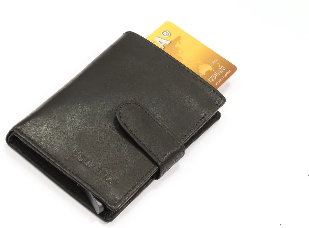 Figuretta RFID Card Protector - Creditcardhouder - Leer - Zwart