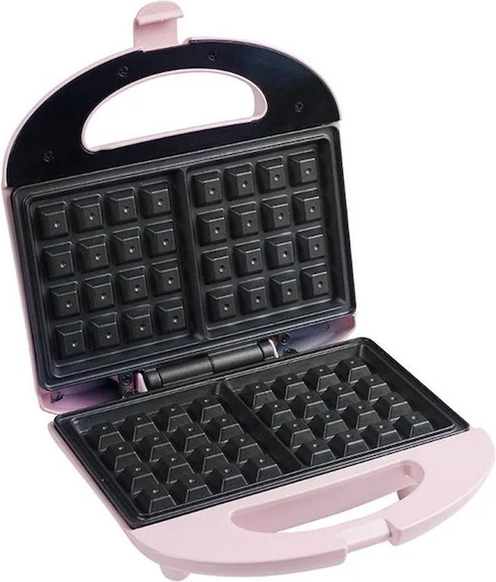 Bestron Wafelijzer voor 2 Brusselse wafels, Wafelmaker met indicatielampje & antianbaklaag