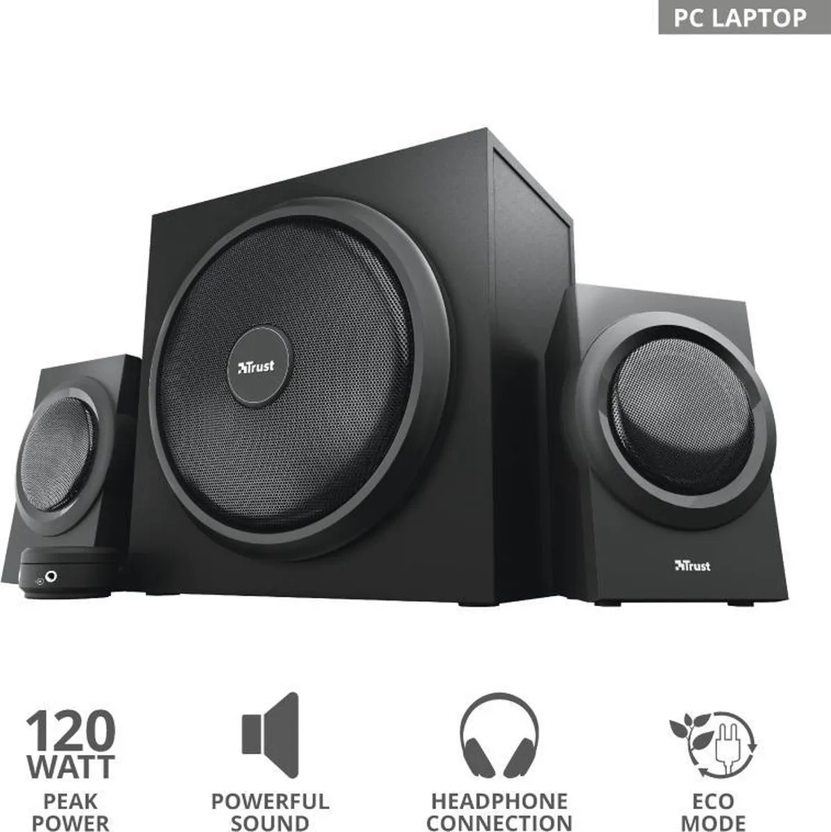 Trust Yuri - 2.1 Speakerset - met Subwoofer - Zwart