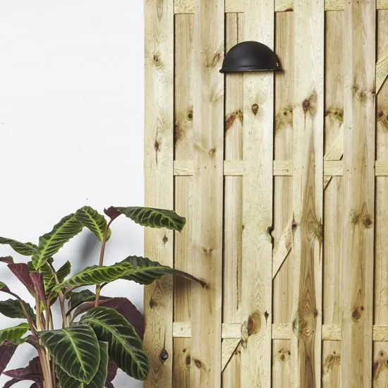 Konstsmide Torino - Wandlamp kwartrond flush klein - 230V - E14 - matzwart