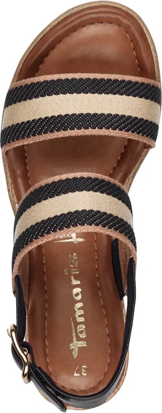 Tamaris Essentials - maat 36 - Dames Sandalen - BLACK COMB