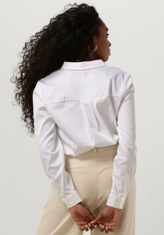 Object Maat 40 - Blouse Objroxa L/s Loose Shirt Noos 23032978 White Dames