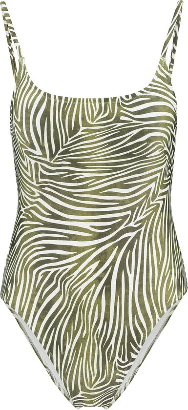 Shiwi - 38 - Lou Swimsuit Zanzibar Zebra - Dames Badpakken - Palmtree Green