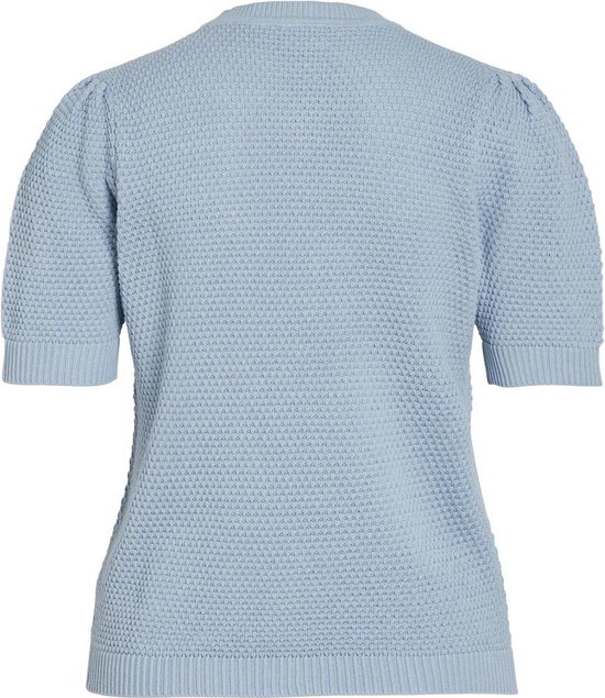 Vila - Maat M - Trui Vidalo O-neck S/s Knit Top/su - Noos 14084421 Kentucky Blue Dames
