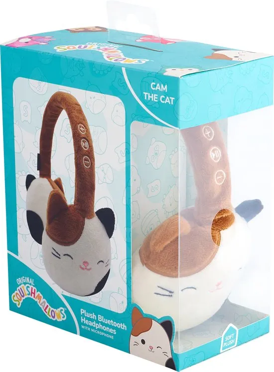 Squishmallows - Cam - bluetooth koptelefoon - met pluche - met microfoon - verstelbaar
