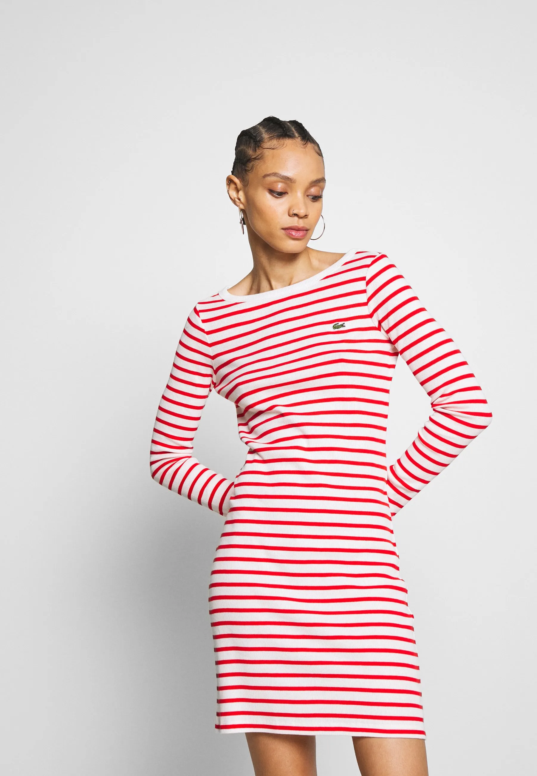 Lacoste Dames Jurk - Flour/Corrida - Maat 40