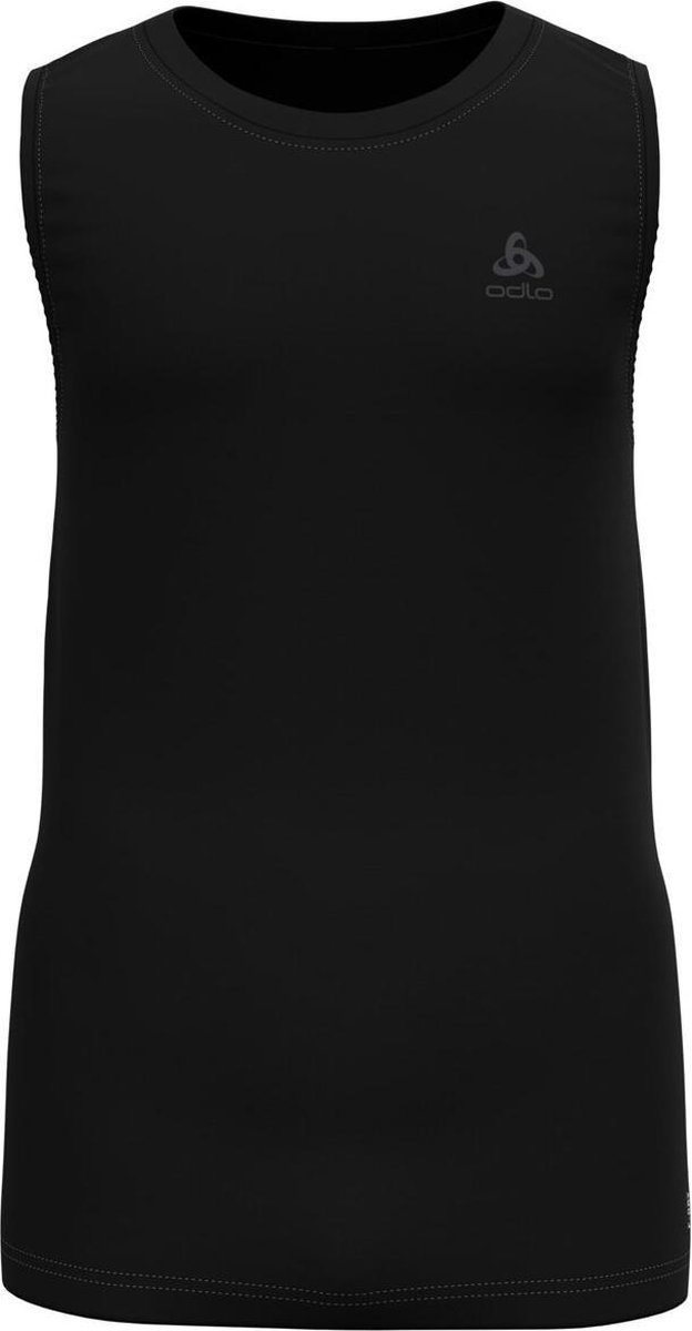 t-shirt, mouwloos, zwart, rond hals, logo