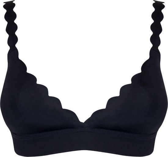 bh, bralette, scalloped-edge, wireless, navy