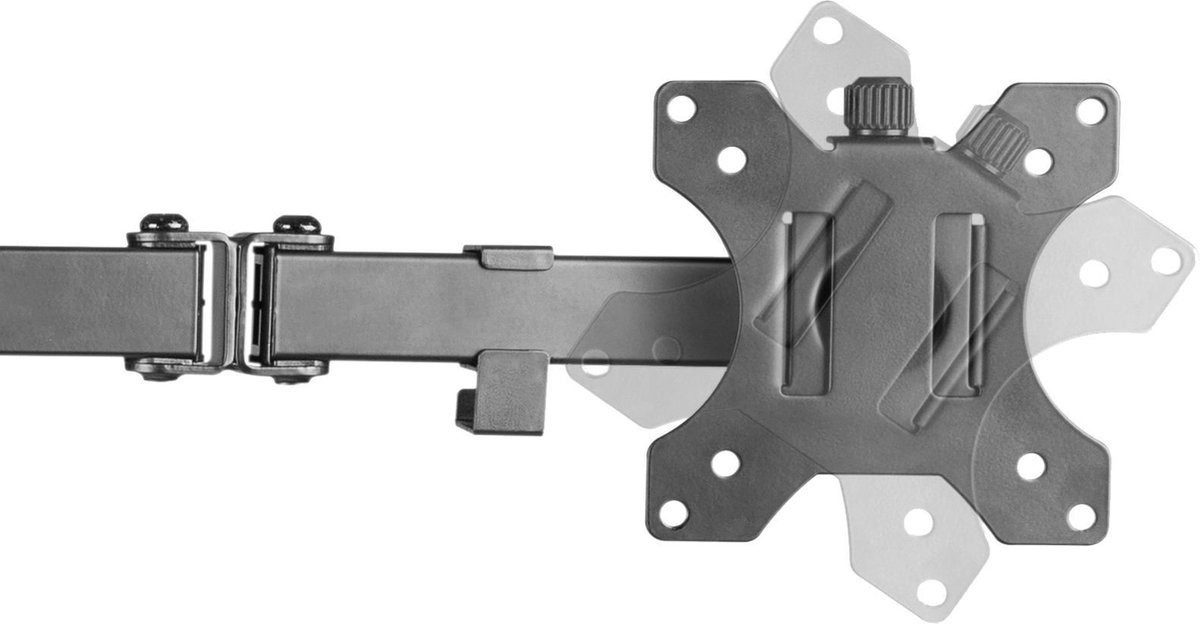 Deltaco - Monitor Arm 2 Schermen - Bureausteun - Geschikt voor 13 tot 32 inch Schermen - Zwart