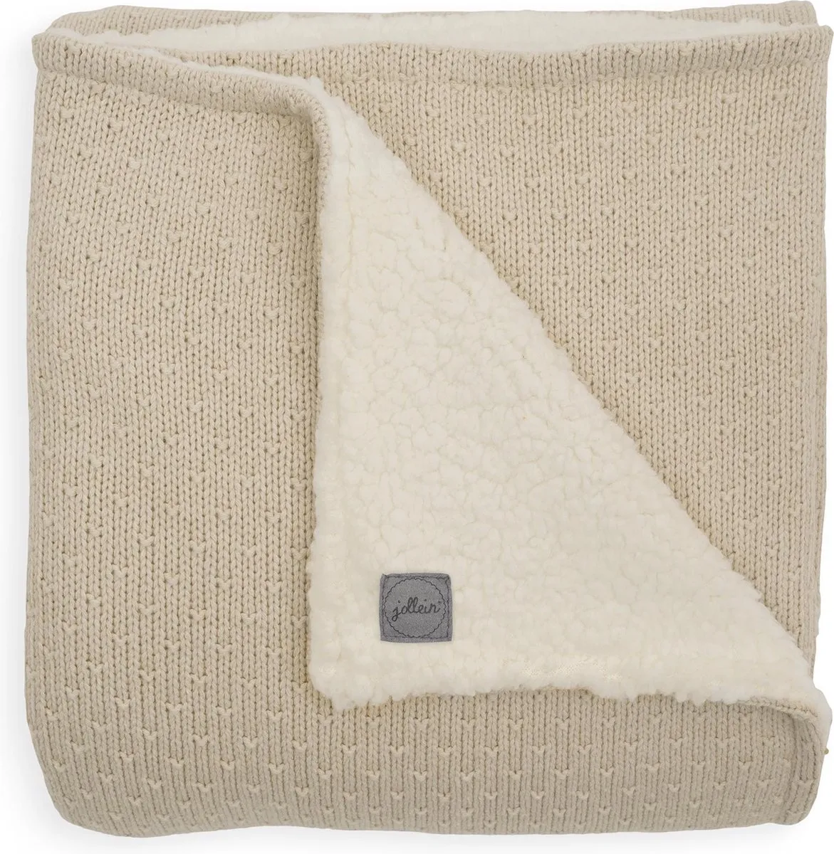 Jollein Wieg deken Bliss knit teddy 75x100cm nougat