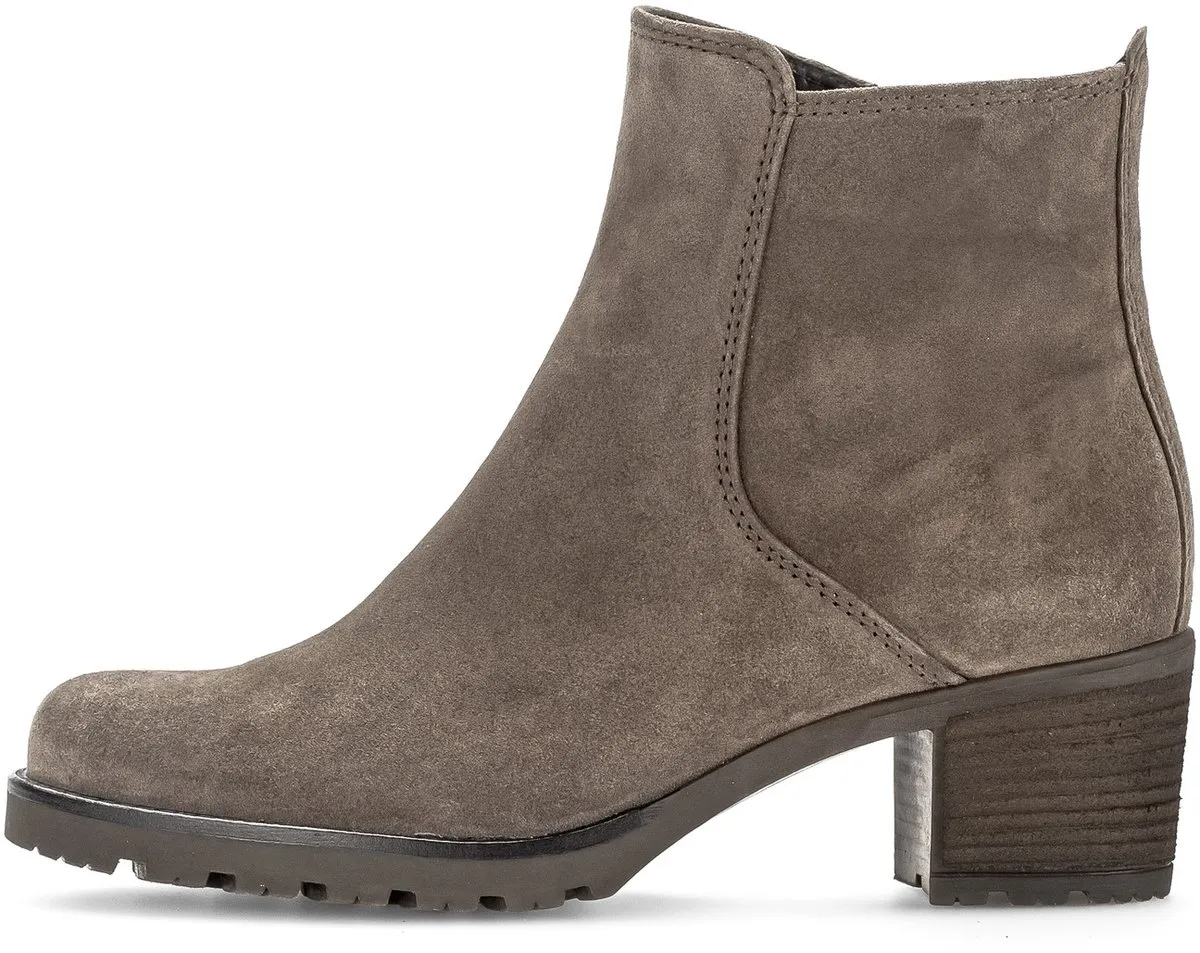ankleboot, suede, grijs, midheel, boot