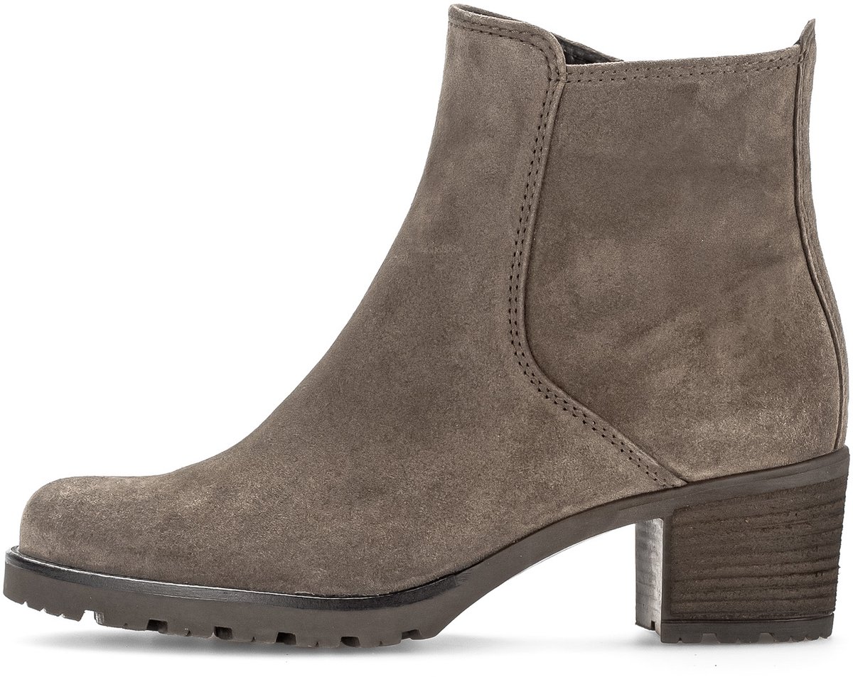 ankleboot, suede, grijs, midheel, boot