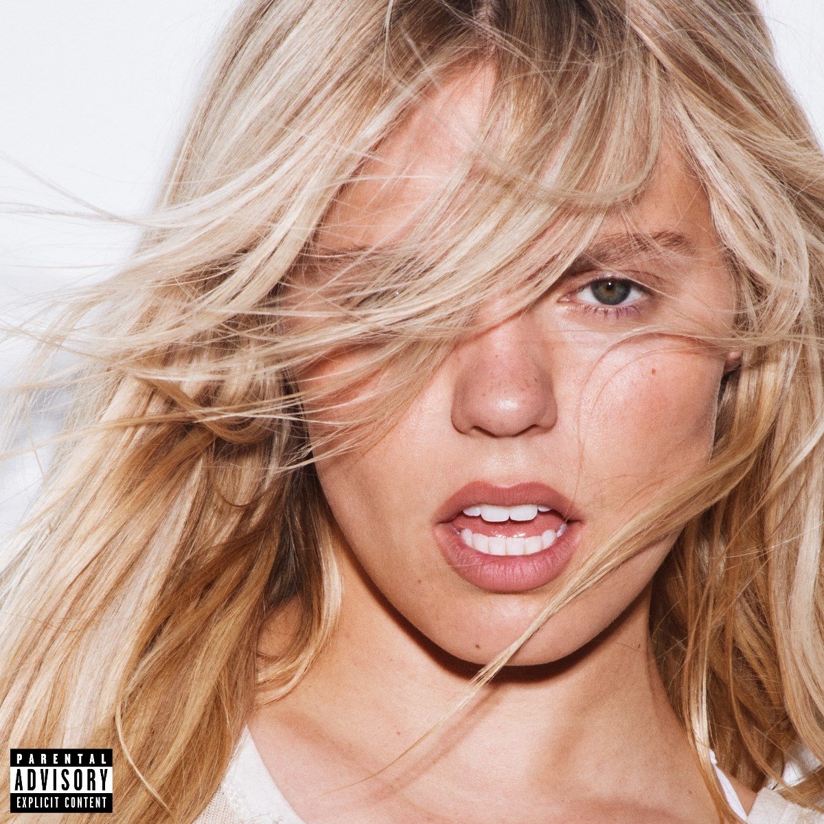 blonde haar, rommelige haren, vrouw portret, lippenstift, parental advisory
