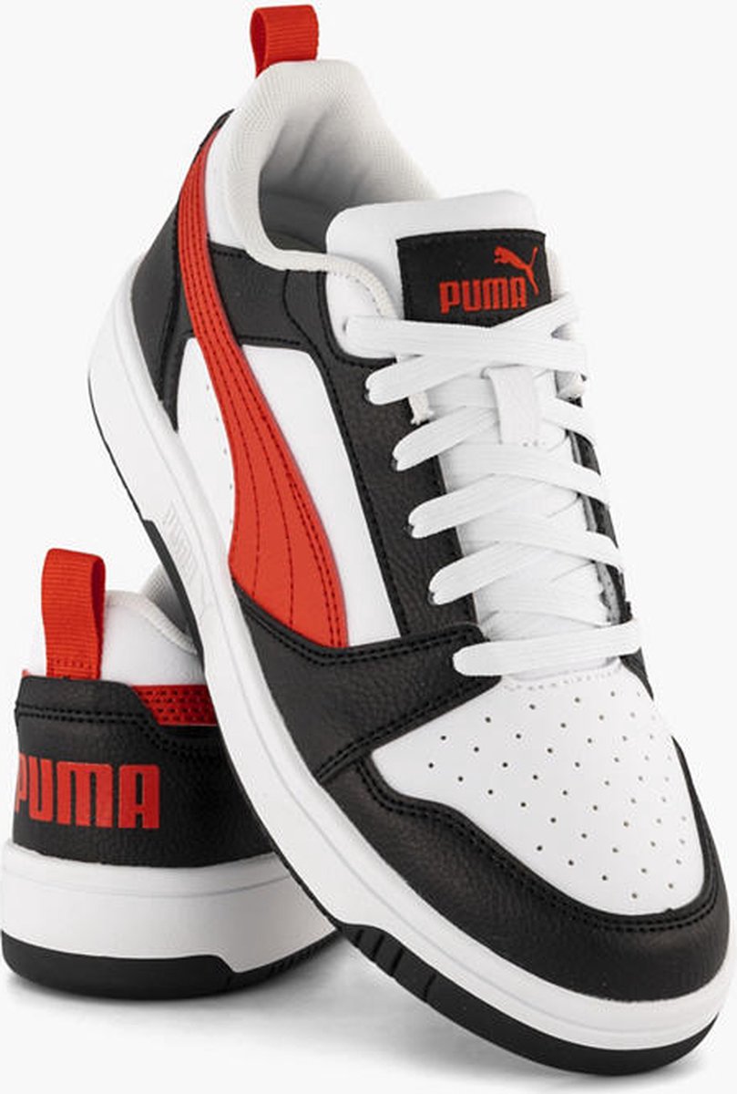 PUMA Maat 38 Puma Rebound V6 Lo Jr Unisex Sneakers - PUMA White-For All Time Red-PUMA Black
