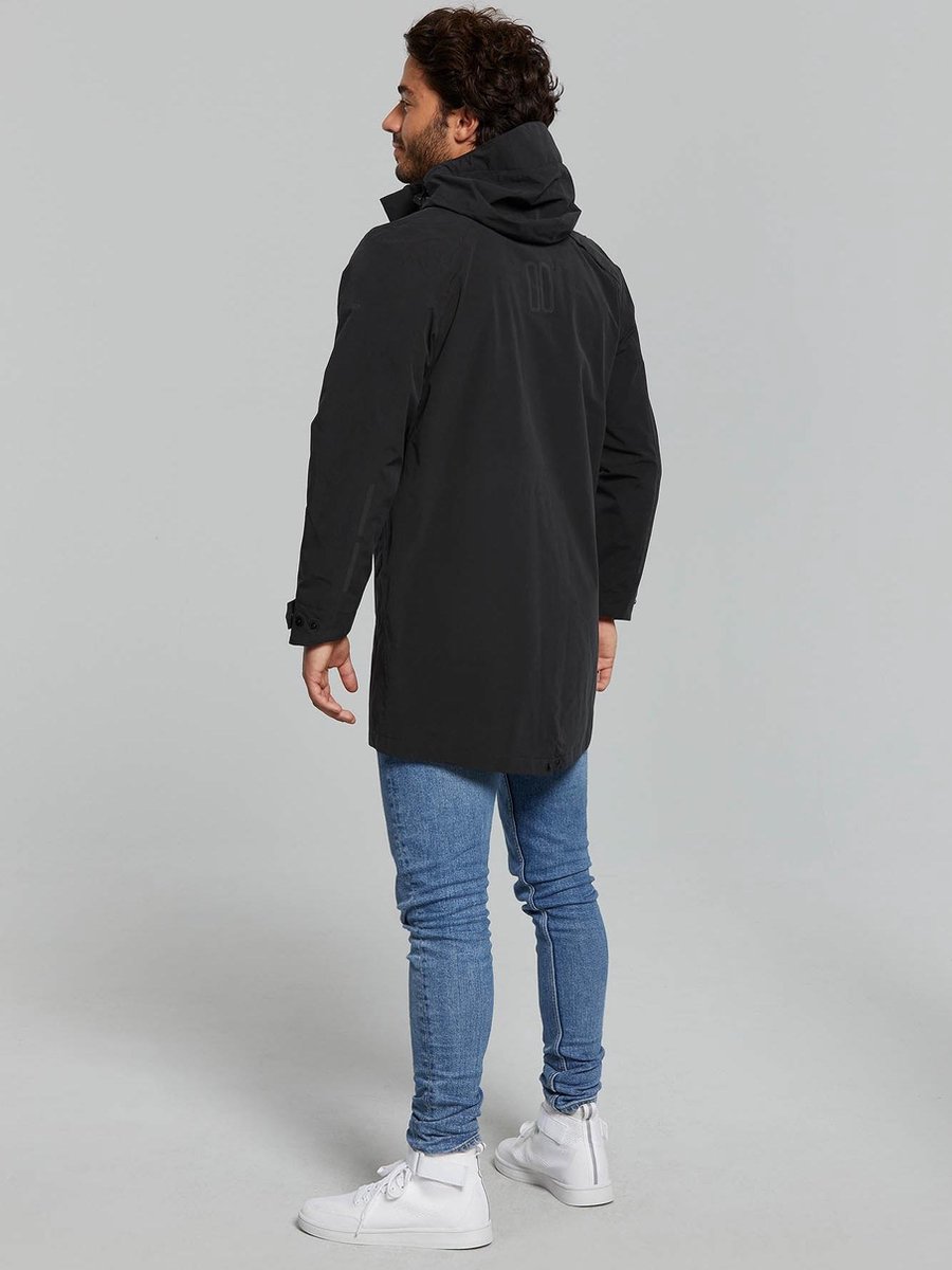 Basil Mosse Parka Regenjas Heren - Zwart - Maat S