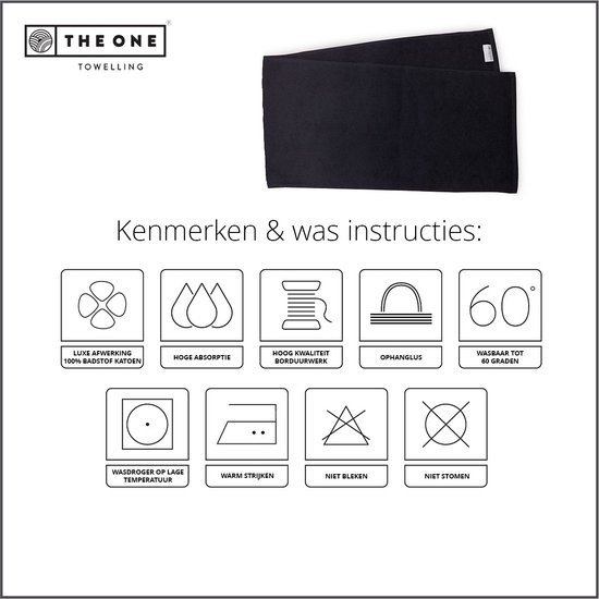The One Towelling Sporthanddoek - 30 x 130 cm - Fitness handdoek - 100% Gekamd katoen