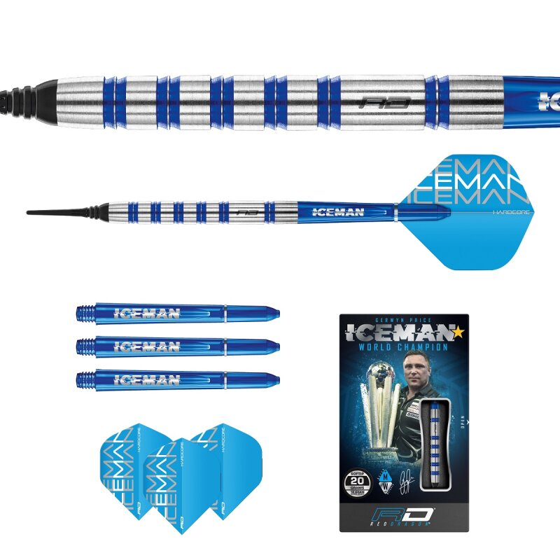 RED DRAGON - Gerwyn Price Challenger: Softip Dartpijlen - 20 gram - 18 gram barrel weight