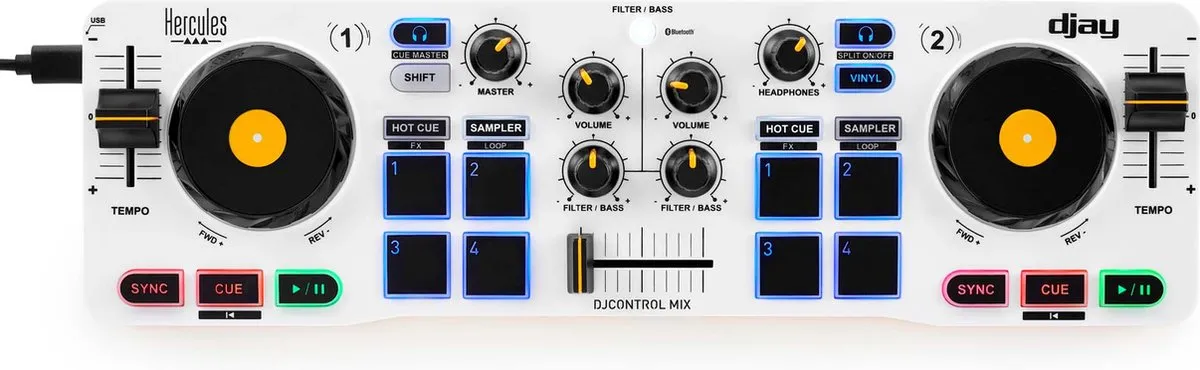 Hercules DJ Control Mix - Smartphone DJ Controller - Algoriddim Djay-app - Bluetooth - iOS/Android