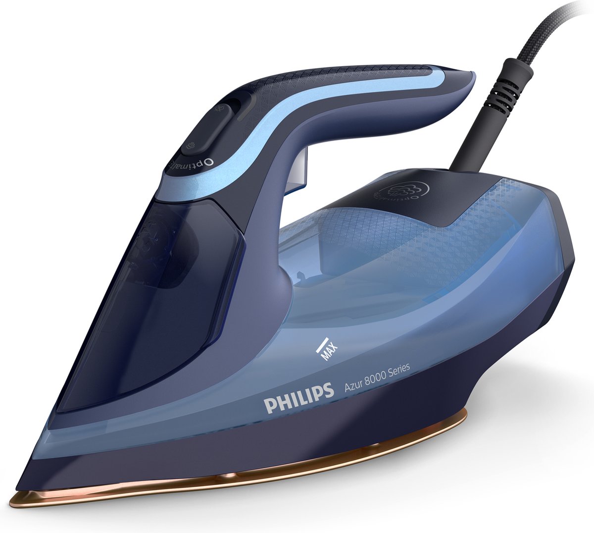 Philips Stoomstrijkijzer DST8020/20 Azur - Zelfreinigend - Verticaal Strijken Mogelijk - Lang Snoer - Druppelstop - Blauw