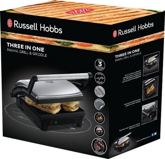 Russell Hobbs 17888-56 Cook at Home 3 in 1 Paninimaker- Contactgrill / Tafelgrill