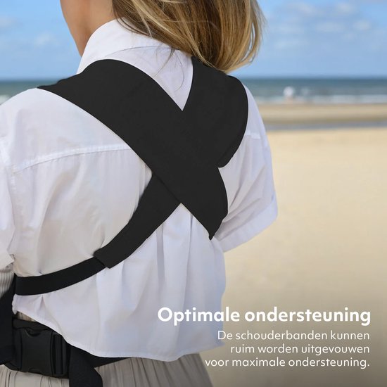 hijab, shoulder straps, back view, white shirt, black straps