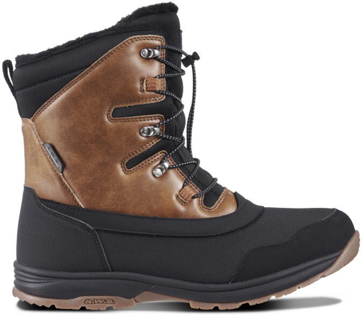 bontieboot, wanten, waterdicht, metalen oogjes, lare outsole