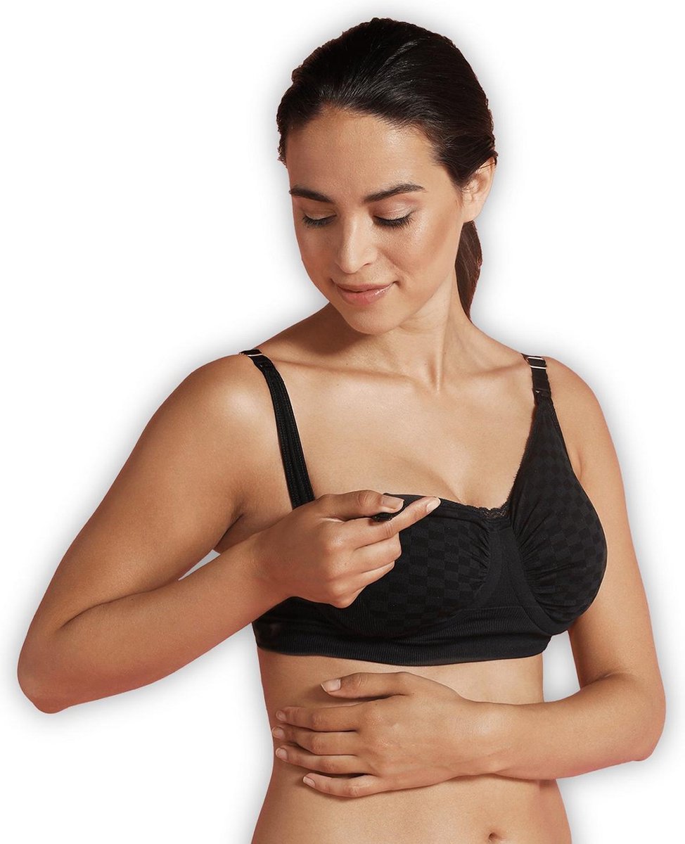 Carriwell - XL - Carrigel Voedingsbeha - met Gel-beugel – Blokjes Zwart