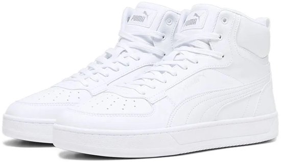sneakers, hoge-sneaker, wit, perforatie, veters
