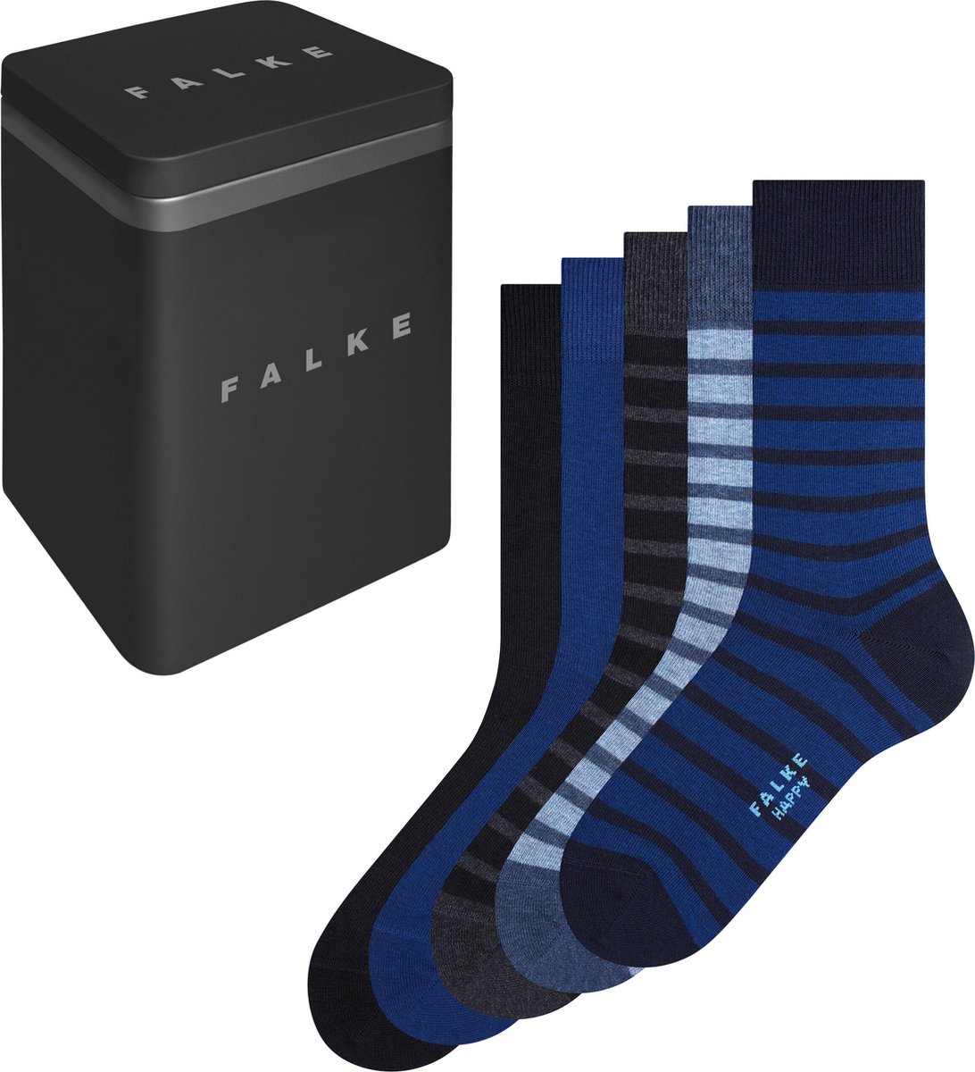 dgmoutlet-nl-FALKE-Happy-Box-5-Pack-katoen-multipack-sokken-heren-veelkleurig-Maat-39-42-1 Kleding, Kousen, Sok