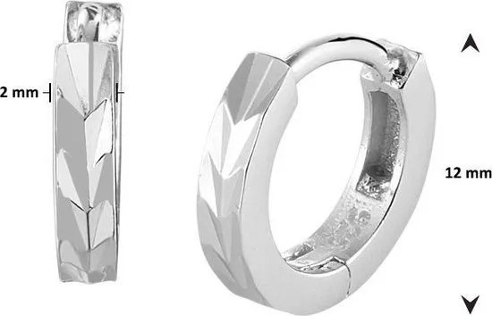 The Jewelry Collection - Klapoorringen Vlak - Zilver