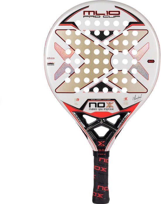 NOX ML10 Pro Cup Luxury 'Miguel Lamperti' (Rond) - 2023 padelracket - Wit/Rood