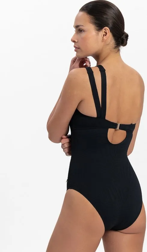 Beachlife - Maat 38 - Black Swirl Dames Badpak -  (Cupmaat C)