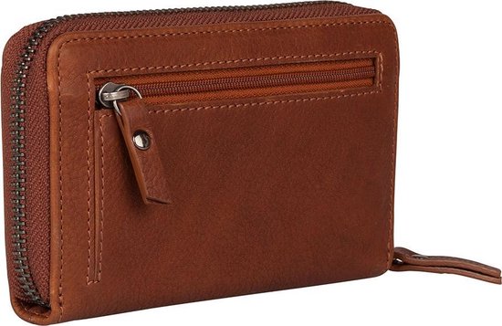 BURKELY Antique Avery Leren Dames Rits Portemonnee M - Cognac