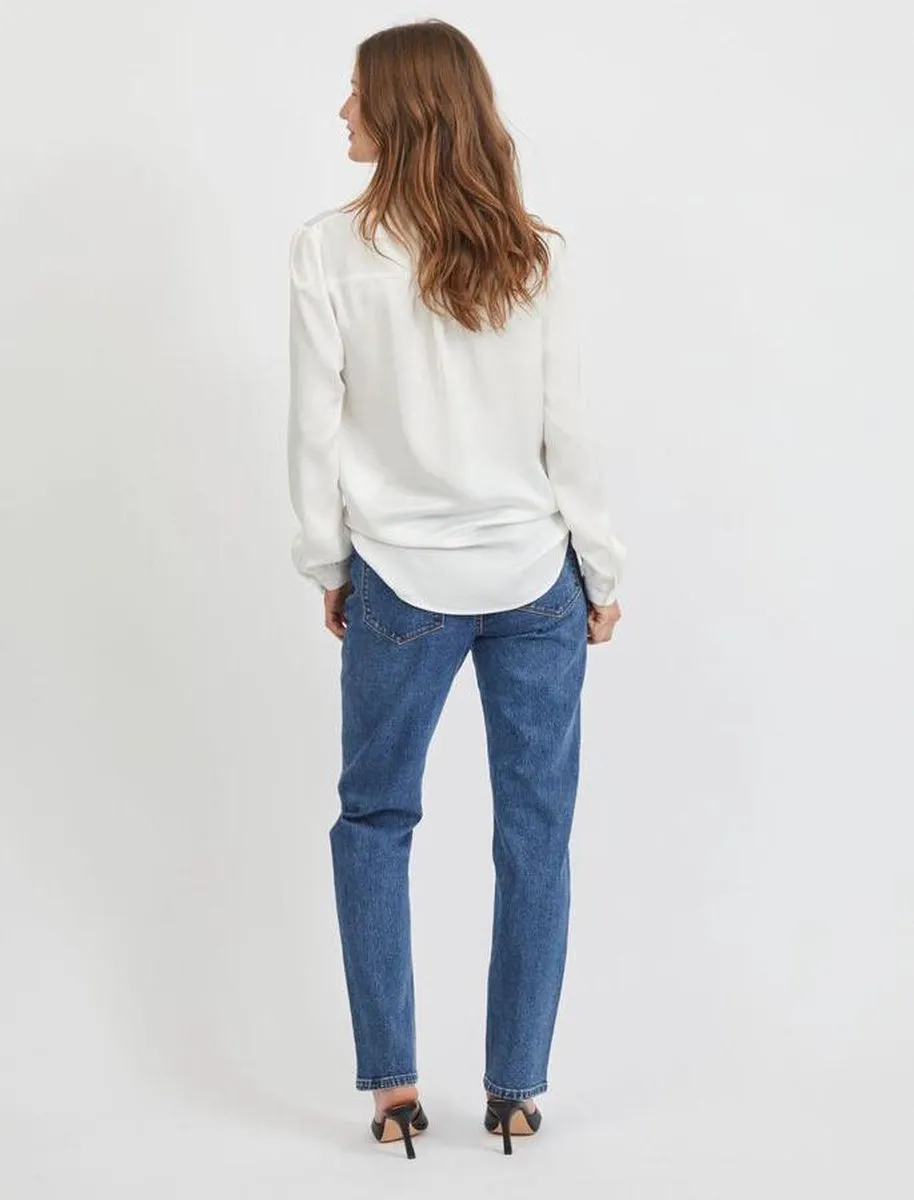 VILA - Maat 36 - VIELLETTE SATIN L-S SHIRT - NOOS Dames Top