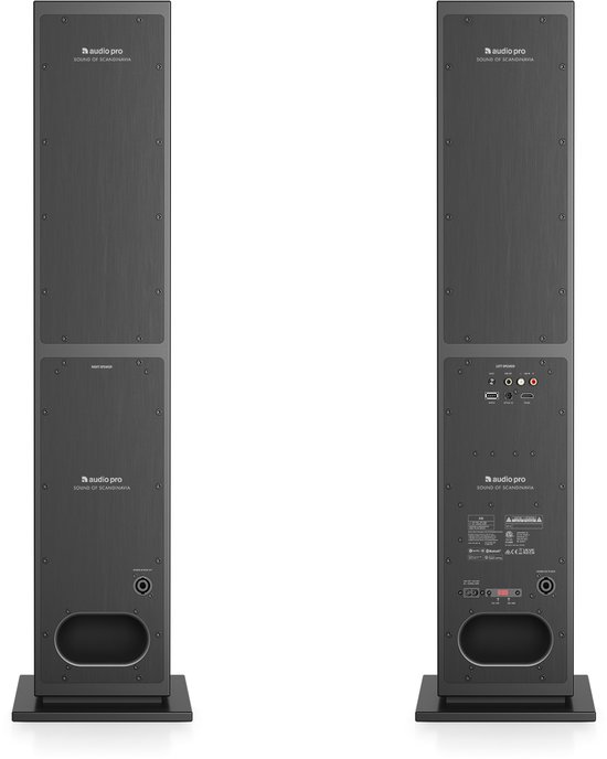 Audio Pro A48 - Smart Multiroom Actieve Vloerstaande Luidsprekers - 2x130W - Zwart - Set van 2
