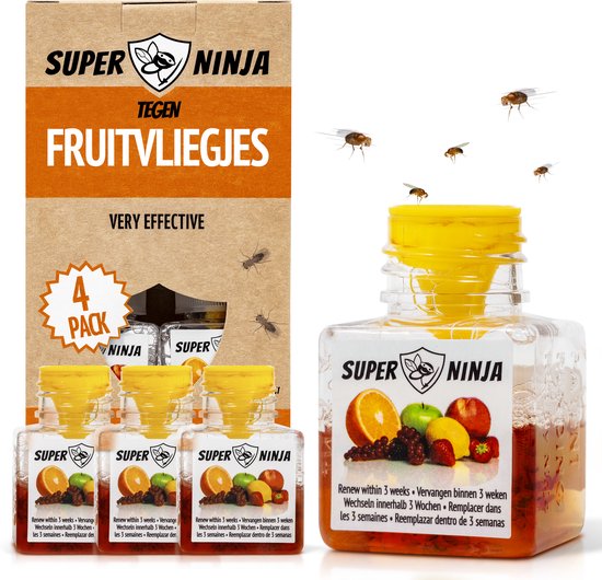 Super Ninja Fruitvliegjes Vanger - 4 Stuks