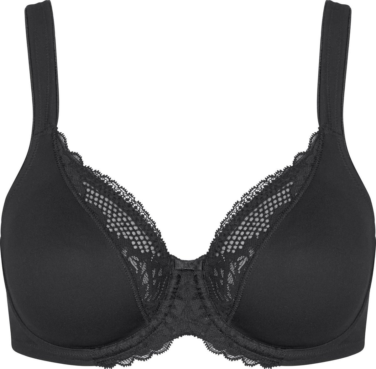 BH, lingerie, zwart, kant, plunge
