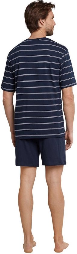 Schiesser - maat L - Heren Shortama - Donkerblauw - V Hals 