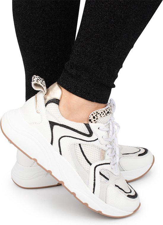 PS Poelman CIBEL - maat 42- Dames Sneakers - Wit met combinatie
