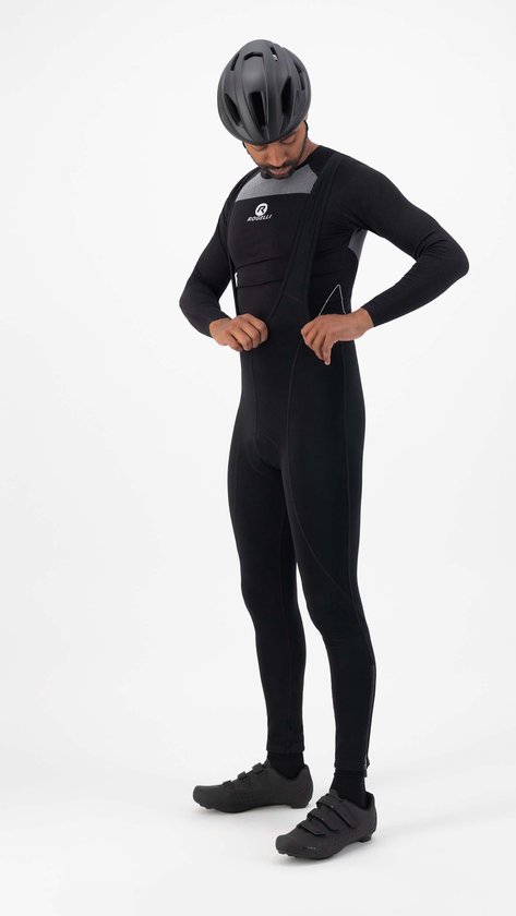 Rogelli Maat L  Core Lange Fietsbroek Heren - Wielrenbroek met Zeem en Bretels - Zwart