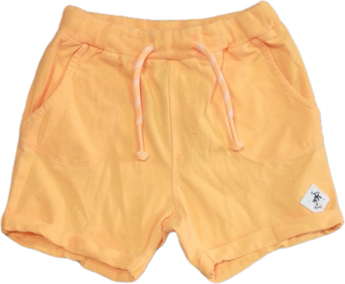 shorts, oranje, trekkoord, zakken, katoen